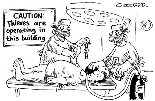 Hospital 'Caution: Thieves are operating in this building'