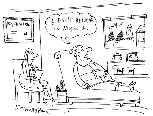 Santa to shrink - 'I don't believe in myself.'