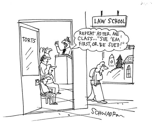 Law school: 'Repeat after me, class 'sue 'em first, or be sued!'