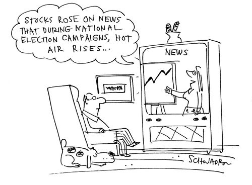 'Stocks Rose on News that During National Election Campaigns, Hot Air Rises...'