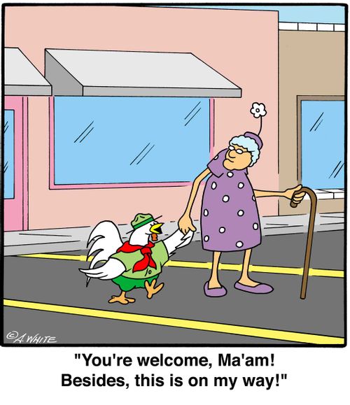 'You're welcome, Ma'am! Besides, this is on my way!'