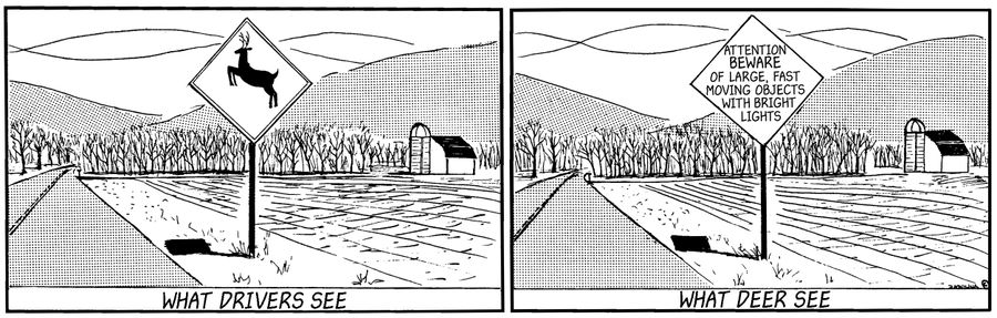 What Deer See/What Drivers See -Traffic Signs.