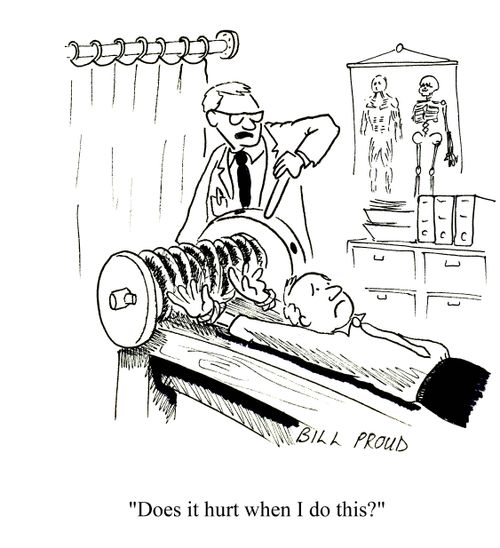 'Does it hurt when I do this?'