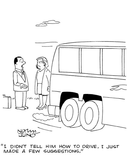 'I didn't tell him how to drive. I just made a few suggestions.'