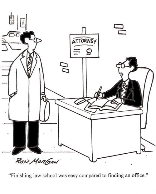 'Finishing law school was easy compared to finding an office.'