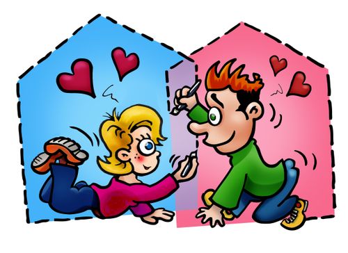 Living together, couple in love.