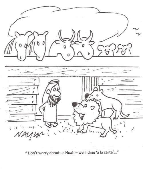 'Don't worry about us Noah - we'll dine 'a la carte'...'
