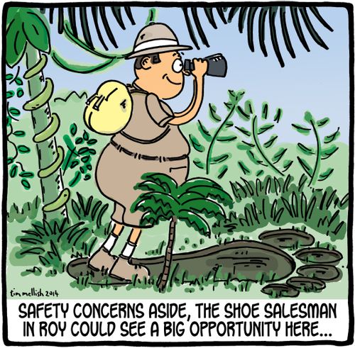 Safety concerns aside, the shoe salesman in Roy could see a bit opportunity here...'
