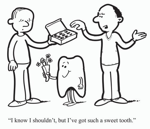 "I know I shouldn't, but I've got such a sweet tooth."