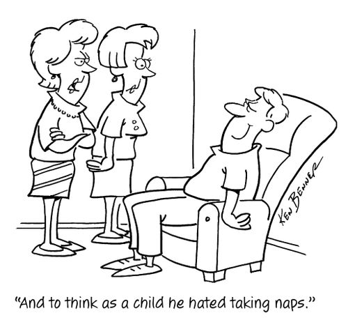 "And to think as a child he hated taking naps."