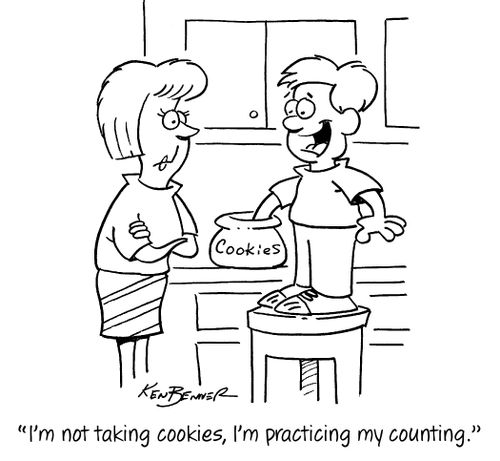 "I'm not taking cookies, I'm practicing my counting."