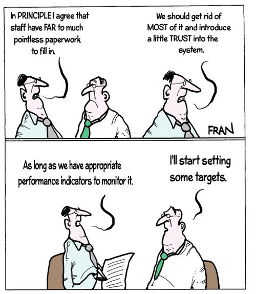 "In principle I agree that staff have far to much pointless paperwork to fill in."