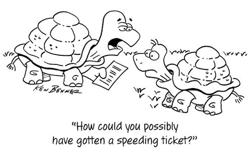 "How could you possibly have gotten a speeding ticket?"