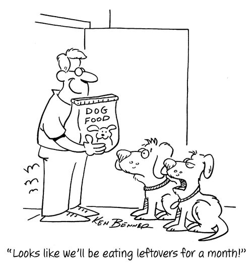 "Looks like we'll be eating leftovers for a month!"