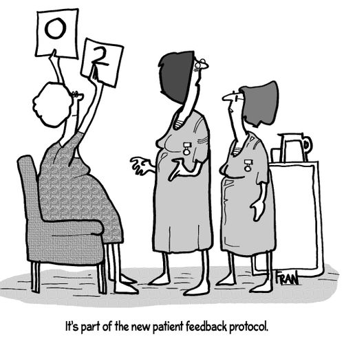 "It's part of the new patient feedback protocol."
