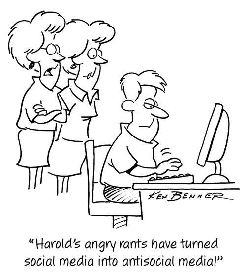 "Harold's angry rants have turned social media into antisocial media!"