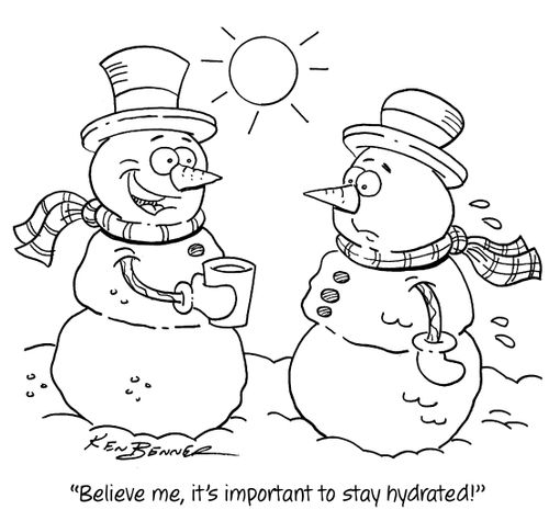 "Believe me, it's important to stay hydrated!"