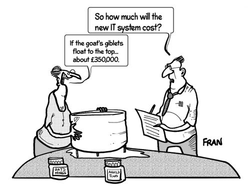 "If the goat's giblets float to the top...about £350,000."
