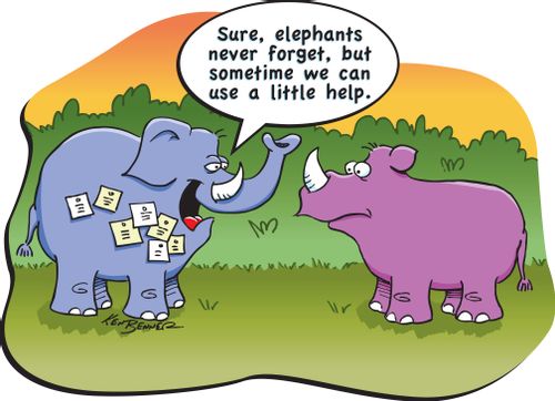"Sure, elephants never forget, but sometimes we can use a little help."