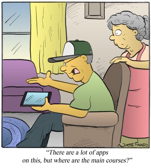 "There are a lot of apps on this, but where are the main courses?"