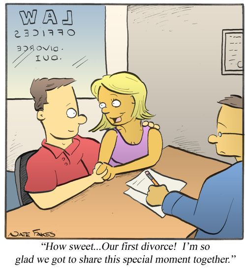 "How sweet...Our first divorce! I'm so glad we got to share this special moment together."