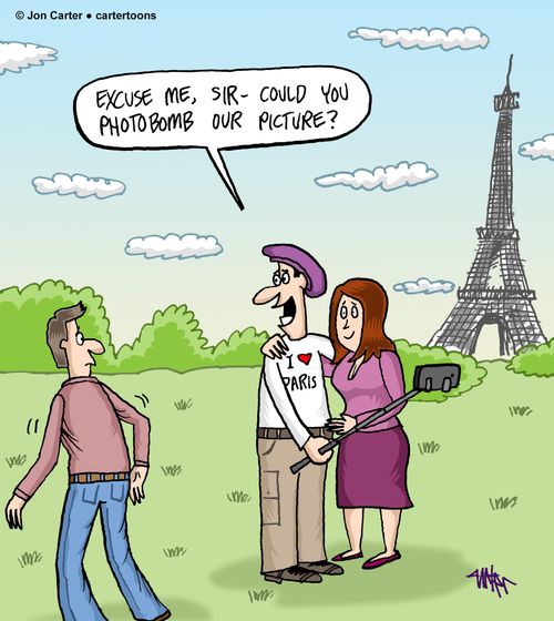"Excuse me, Sir - could you photobomb our picture?"