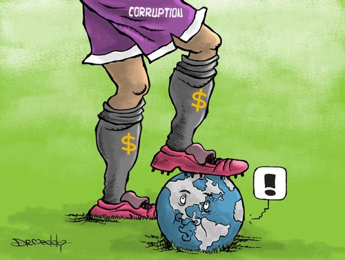 Corruption holds the world as a football under its control.