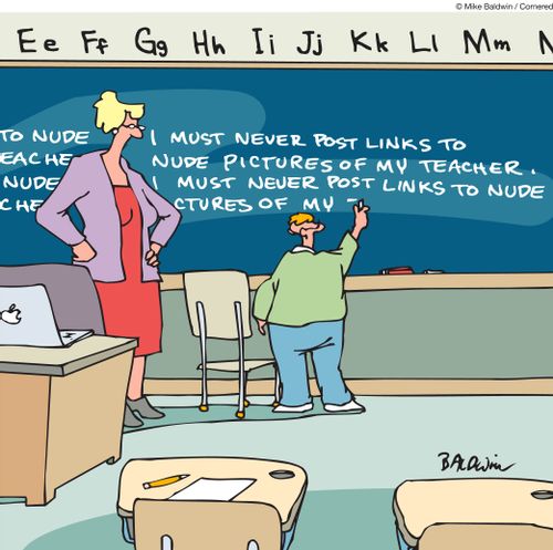 I must never post links to nude pictures of my teacher. I must never post links....