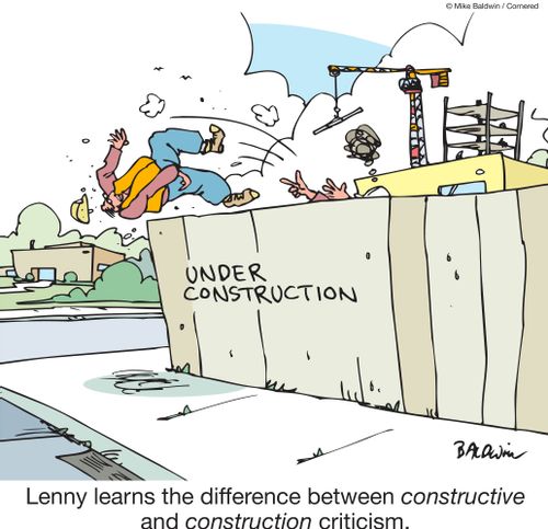 Lenny learns the difference between constructive and construction criticism.