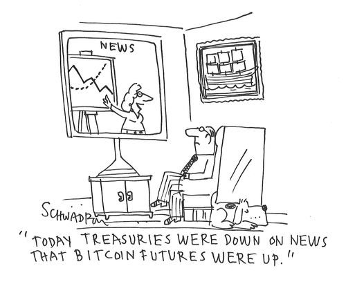 "Today treasuries were down on news that bitcoin futures were up."