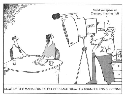 Some of the managers expect feedback from her counseling session....