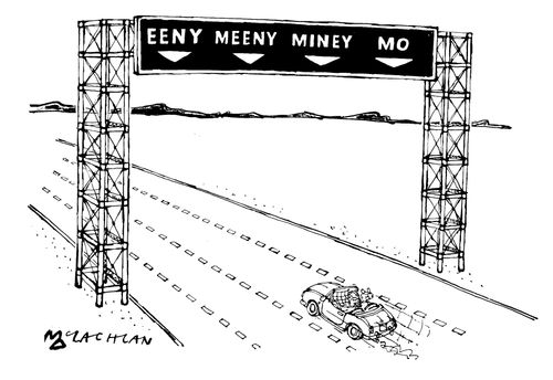 'Eeny, Meeny, Miney, Mo' Motorway lanes of traffic