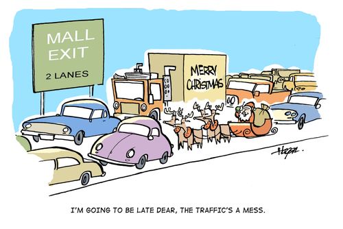 'I'm going to be late dear, the traffic's a mess.'