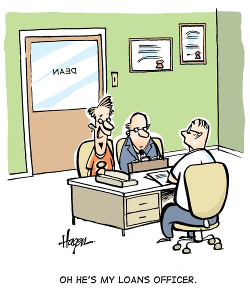 'Oh he's my loans officer.'
