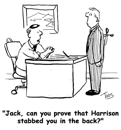 'Jack, can you prove that Harrison stabbed you in the back?'