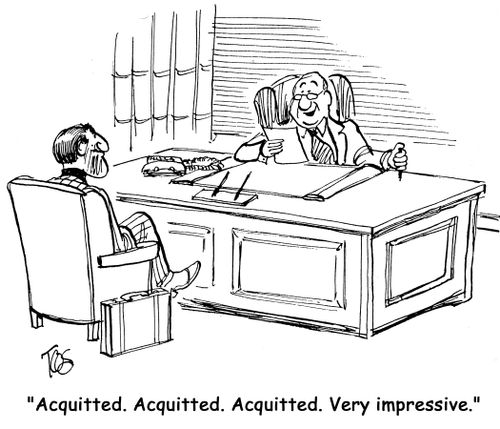'Acquitted. Acquitted. Acquitted. Very impressive.'