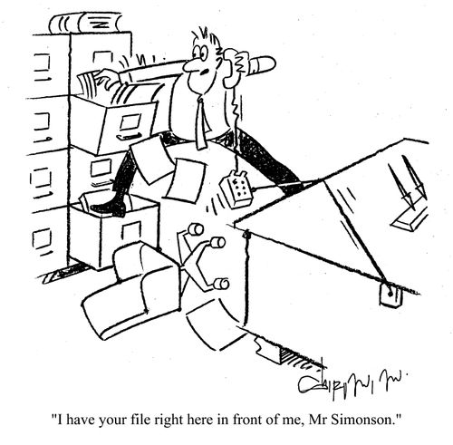 'I have your file right here in front of me, Mr Simonson.'