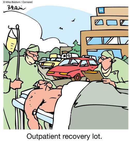 Outpatient recovery lot.