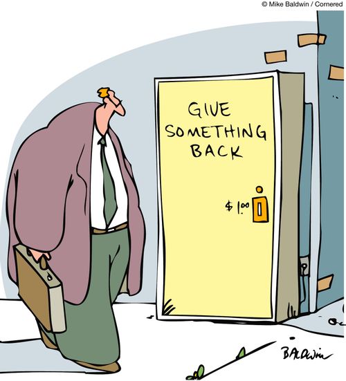 Give something back.