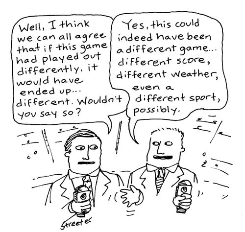 Sportscasters: "This could have been a different game..."
