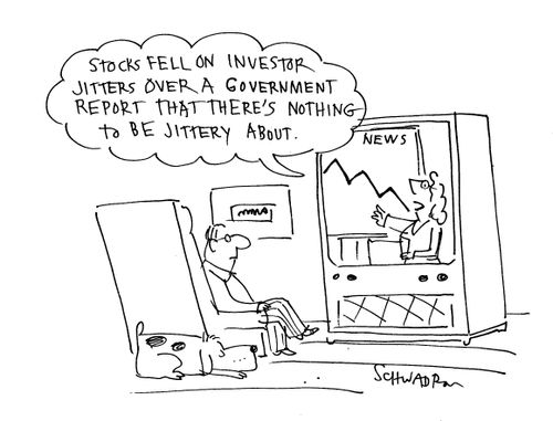 'Stocks fell on investor jitters that there's nothing to be jittery about.'