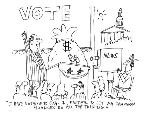 'I have nothing to say.  I prefer to let my campaign finances do all the talking.'