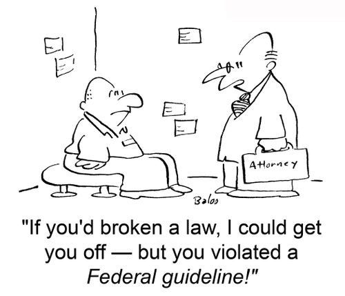 'If you'd broken a law, I could get you off ? but you violated a Federal guideline!'