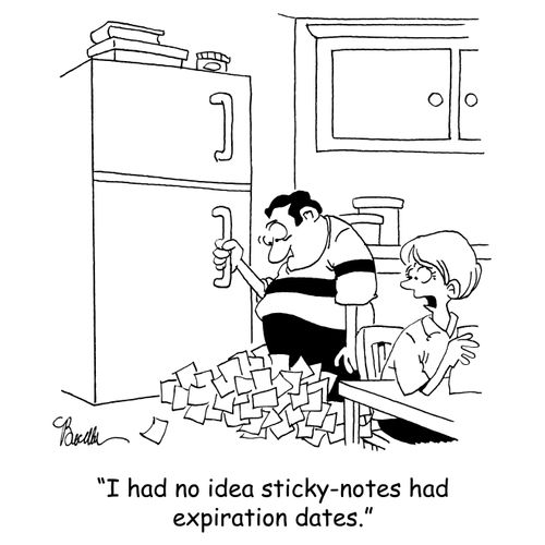 'I had no idea sticky-notes had expiration dates.'