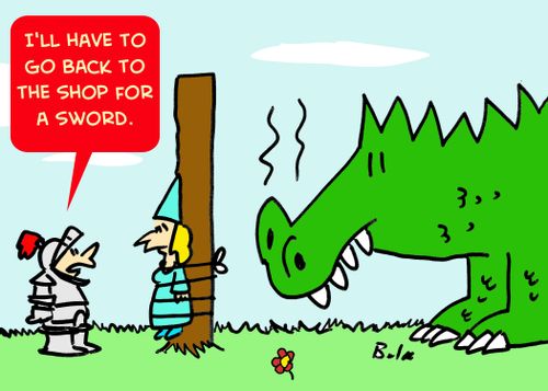 'I'll have to go back to the shop for a sword.'