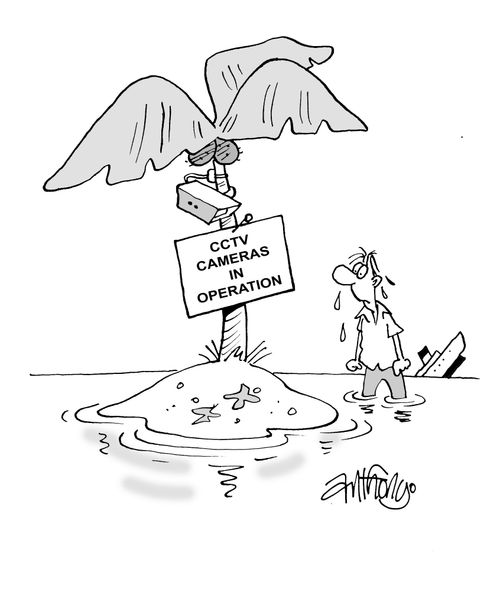 Desert Island with CCTV.