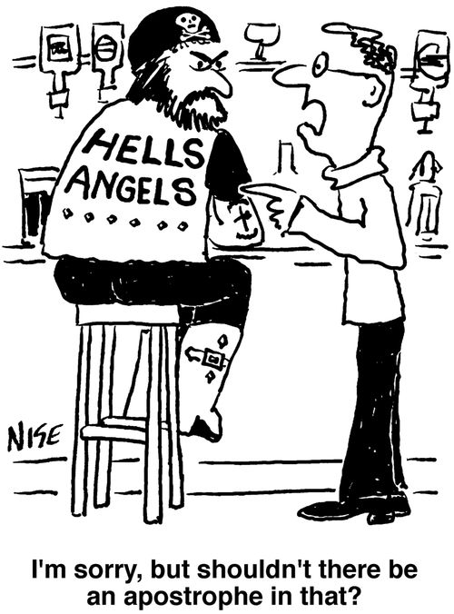 "I'm sorry, but shouldn't there be an apostrophe in that?"