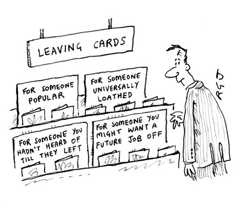 Leaving cards.