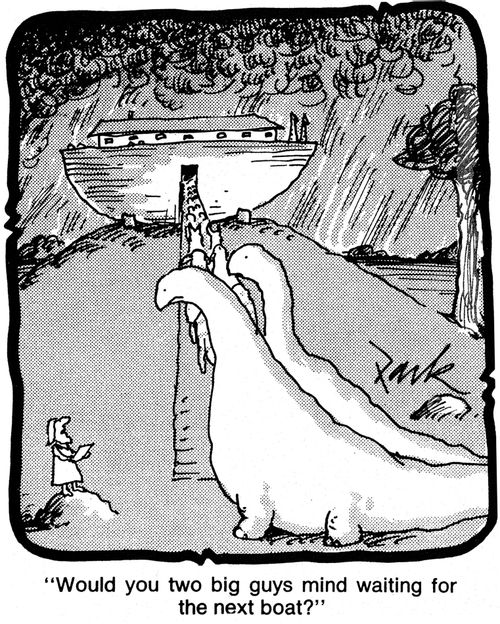 'Would you two big guys mind waiting for the next boat?'