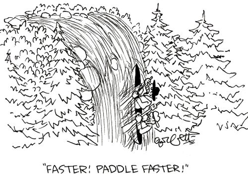 'FASTER! PADDLE FASTER!'